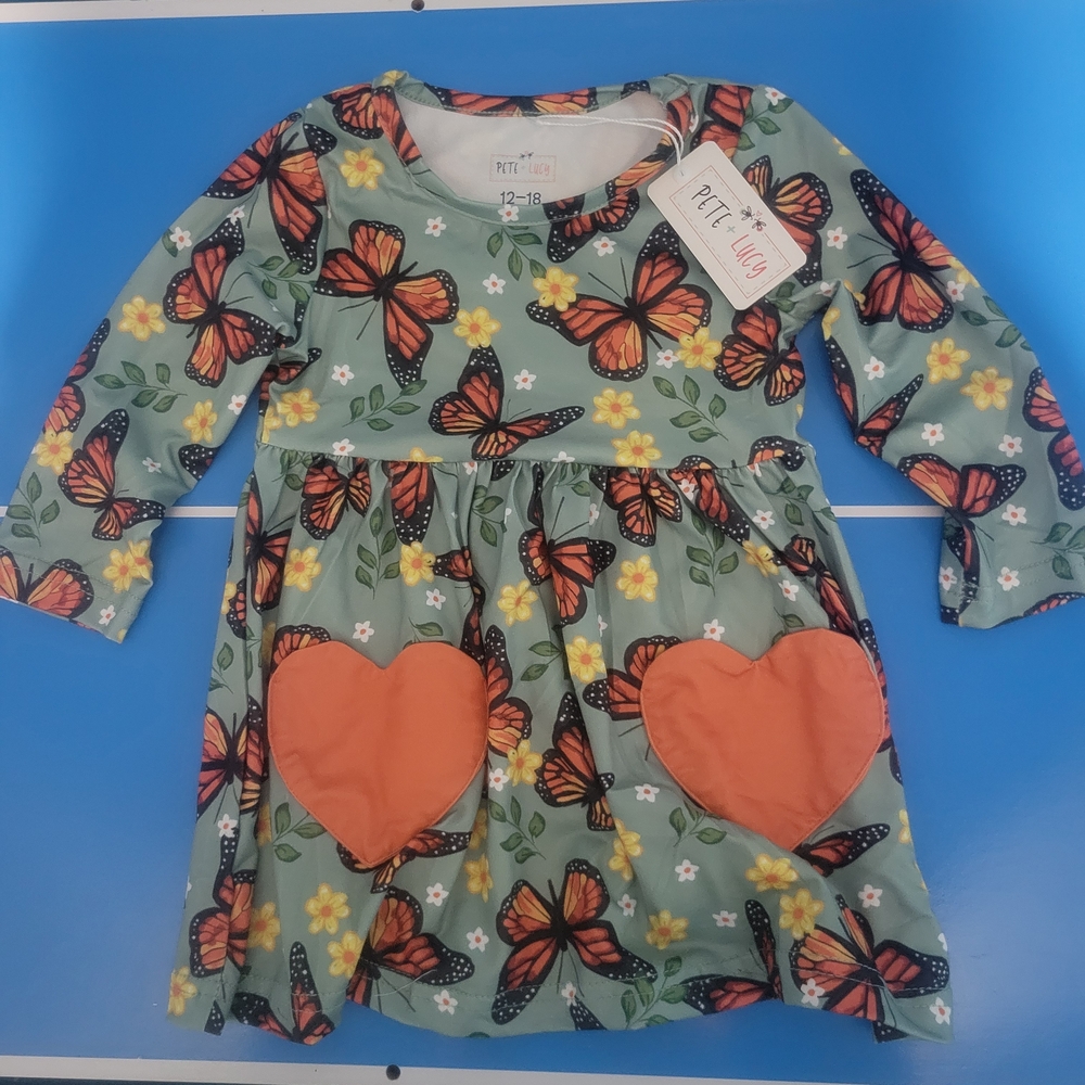 Charming Butterfly Dress with Heart Pockets